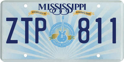 MS license plate ZTP811
