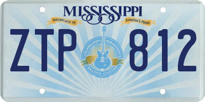 MS license plate ZTP812