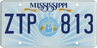 MS license plate ZTP813