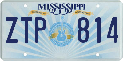 MS license plate ZTP814