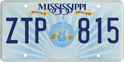 MS license plate ZTP815