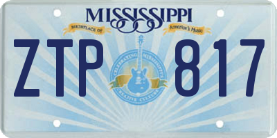 MS license plate ZTP817