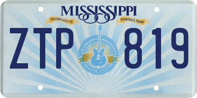 MS license plate ZTP819