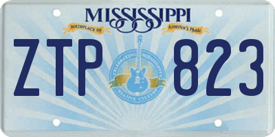 MS license plate ZTP823