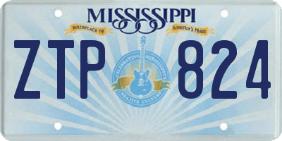 MS license plate ZTP824