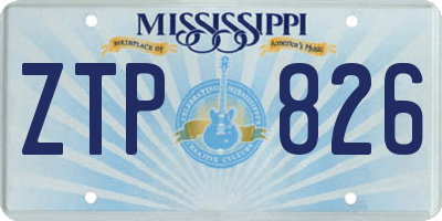 MS license plate ZTP826