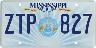 MS license plate ZTP827