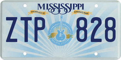 MS license plate ZTP828