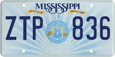 MS license plate ZTP836
