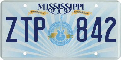 MS license plate ZTP842