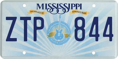 MS license plate ZTP844