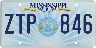 MS license plate ZTP846