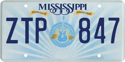MS license plate ZTP847