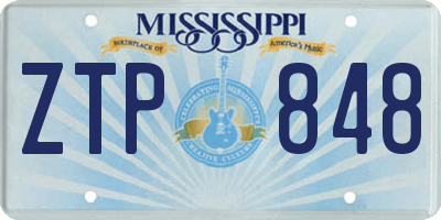 MS license plate ZTP848