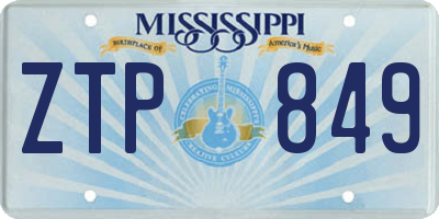 MS license plate ZTP849