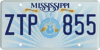 MS license plate ZTP855