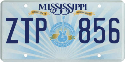MS license plate ZTP856