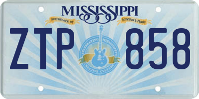 MS license plate ZTP858
