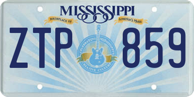 MS license plate ZTP859