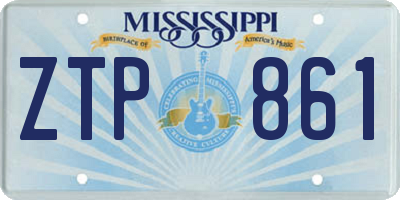 MS license plate ZTP861