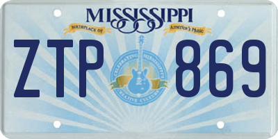 MS license plate ZTP869