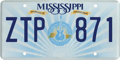 MS license plate ZTP871