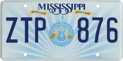 MS license plate ZTP876