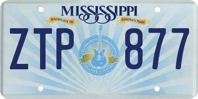MS license plate ZTP877