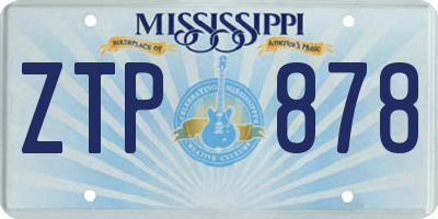 MS license plate ZTP878