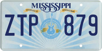 MS license plate ZTP879