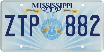 MS license plate ZTP882