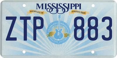 MS license plate ZTP883