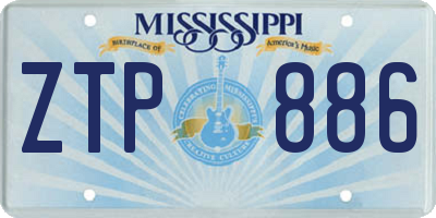 MS license plate ZTP886