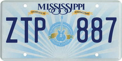 MS license plate ZTP887