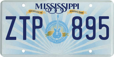 MS license plate ZTP895
