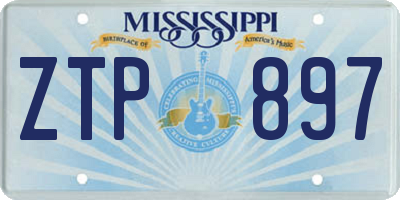 MS license plate ZTP897