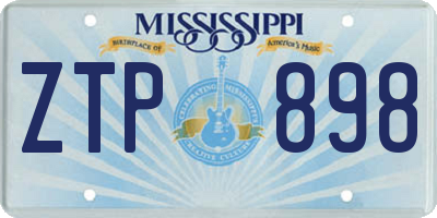 MS license plate ZTP898
