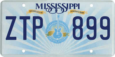MS license plate ZTP899