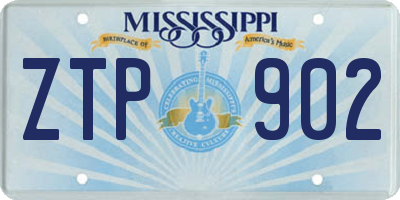 MS license plate ZTP902