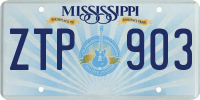 MS license plate ZTP903
