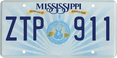MS license plate ZTP911