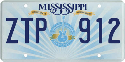 MS license plate ZTP912
