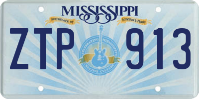 MS license plate ZTP913