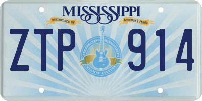 MS license plate ZTP914