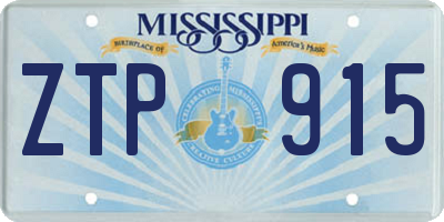 MS license plate ZTP915