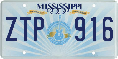 MS license plate ZTP916