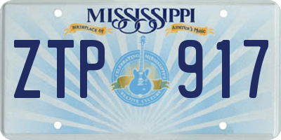 MS license plate ZTP917