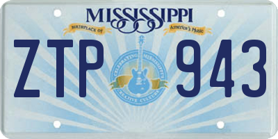 MS license plate ZTP943