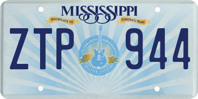 MS license plate ZTP944