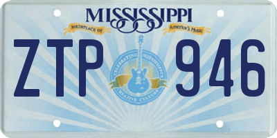 MS license plate ZTP946